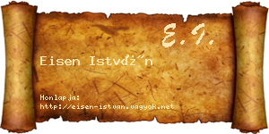 Eisen István névjegykártya